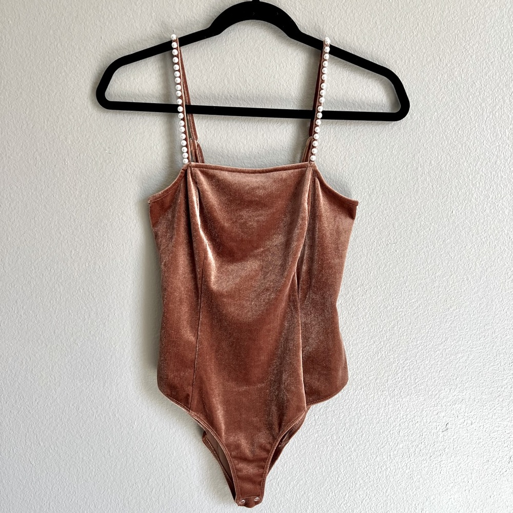 Forever 21 copper brown velvet body suit
